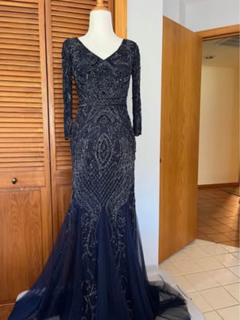 Oleg Cassini Navy Dress